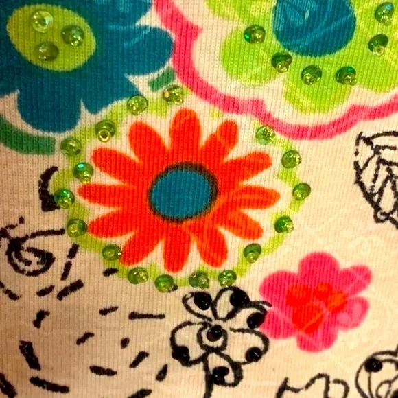 NWT Zashi multicolored sequin beaded knit top. 100% cotton. Medium - Picture 5 of 7